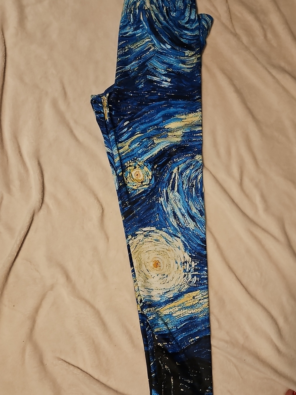 Starry Night Inspired Blue Swirl Leggings - Picture 2 of 6